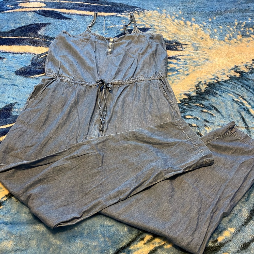 One piece jean suit